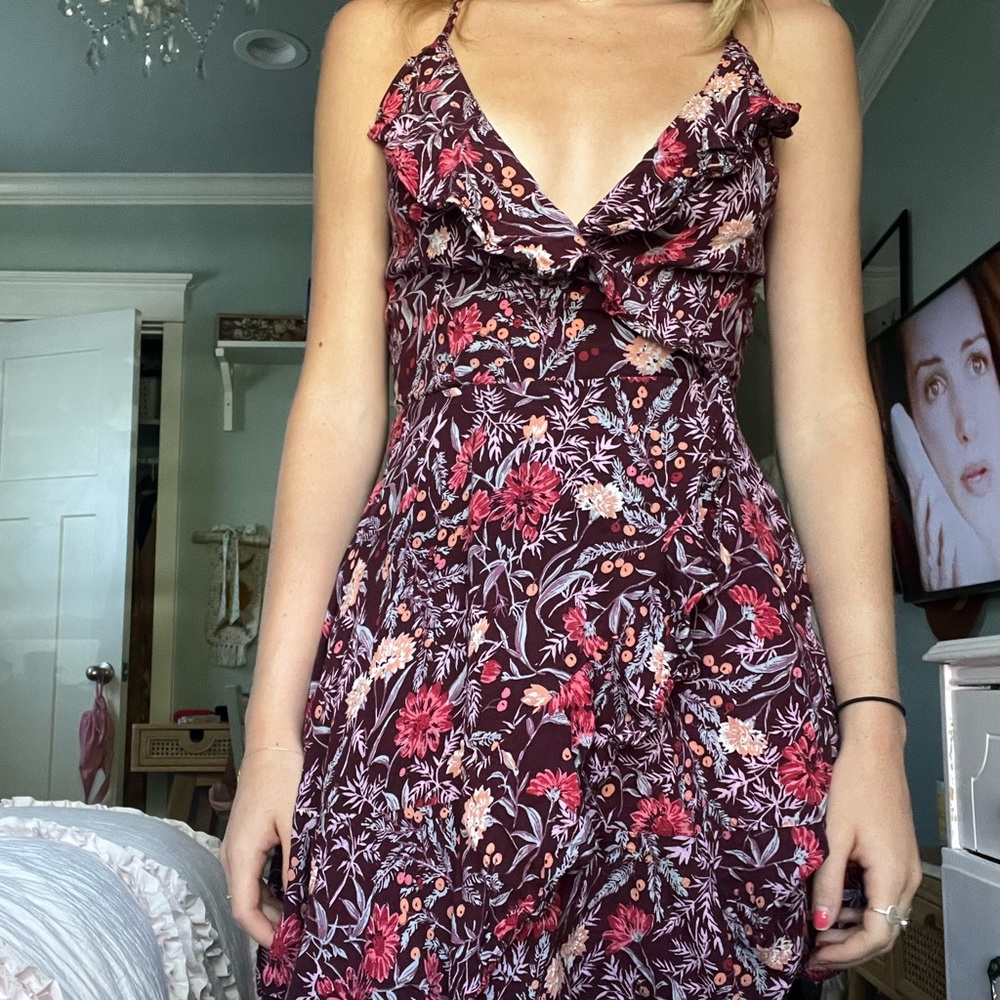 Cute multi colored mini dress.